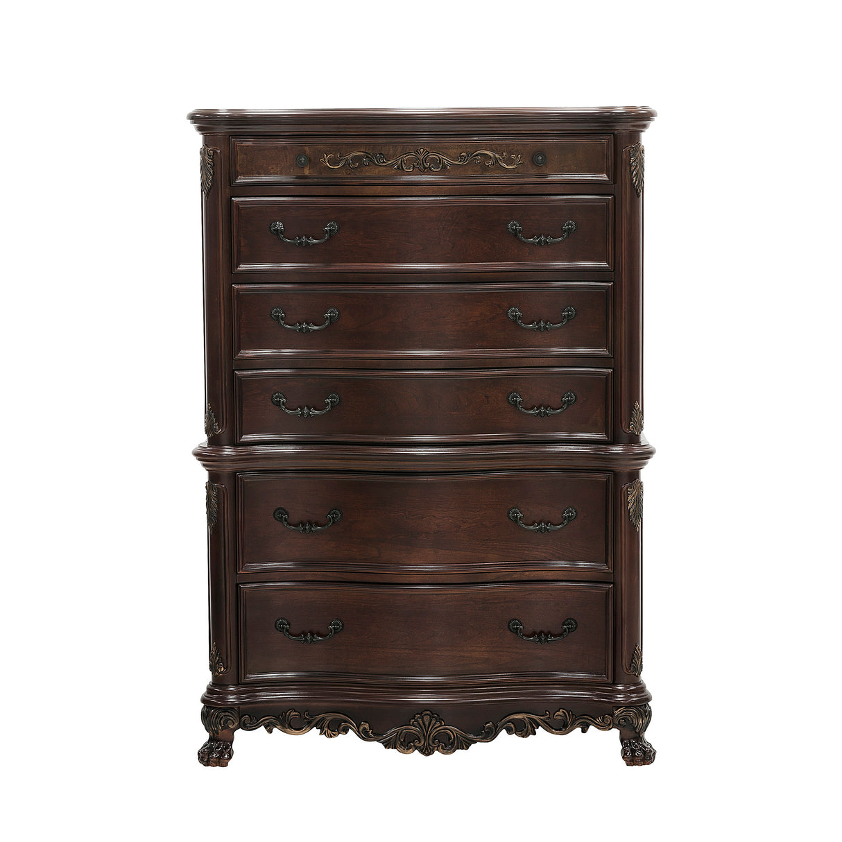 Cherry Finish Formal Bedroom Furniture 1pc Chest of 6x Drawers Traditional Design Wooden Elegant Furniture