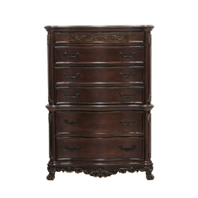 Cherry Finish Formal Bedroom Furniture 1pc Chest of 6x Drawers Traditional Design Wooden Elegant Furniture