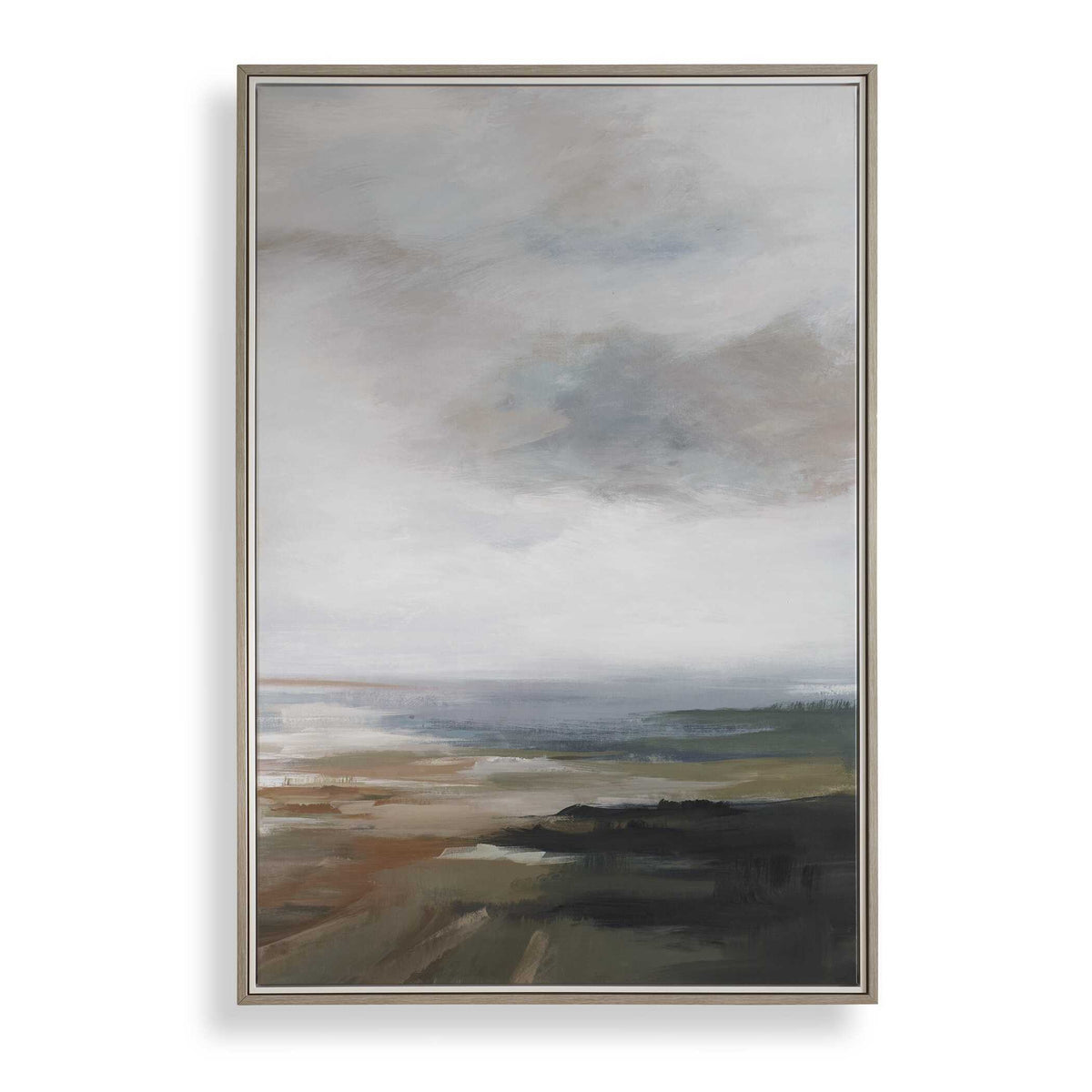 Lowlands Framed Landscape Print Black / Blue / Brown / Orange / White / Yellow - Blue / Dark Brown by Uttermost - View 1