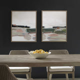 Just Peaking Framed Abstract Prints (Set of 2) Black / Gray / Green / Pink / Purple / White - Gray / Pink by Uttermost - View 2