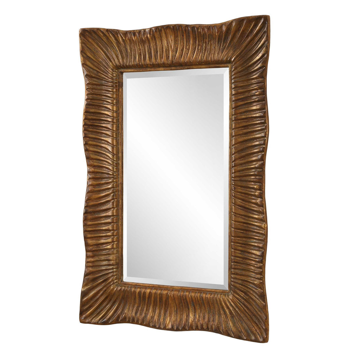 Emerson Scalloped Antique Gold Mirror by Uttermost - View 5