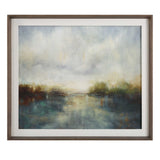 Blue Reverie Framed Abstract Lake Print - Light Brown by Uttermost - View 1