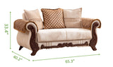 Carmen Loveseat Made With Chenille Upholstery in Beige Color - B009S00973 - Home Elegance USA - 8