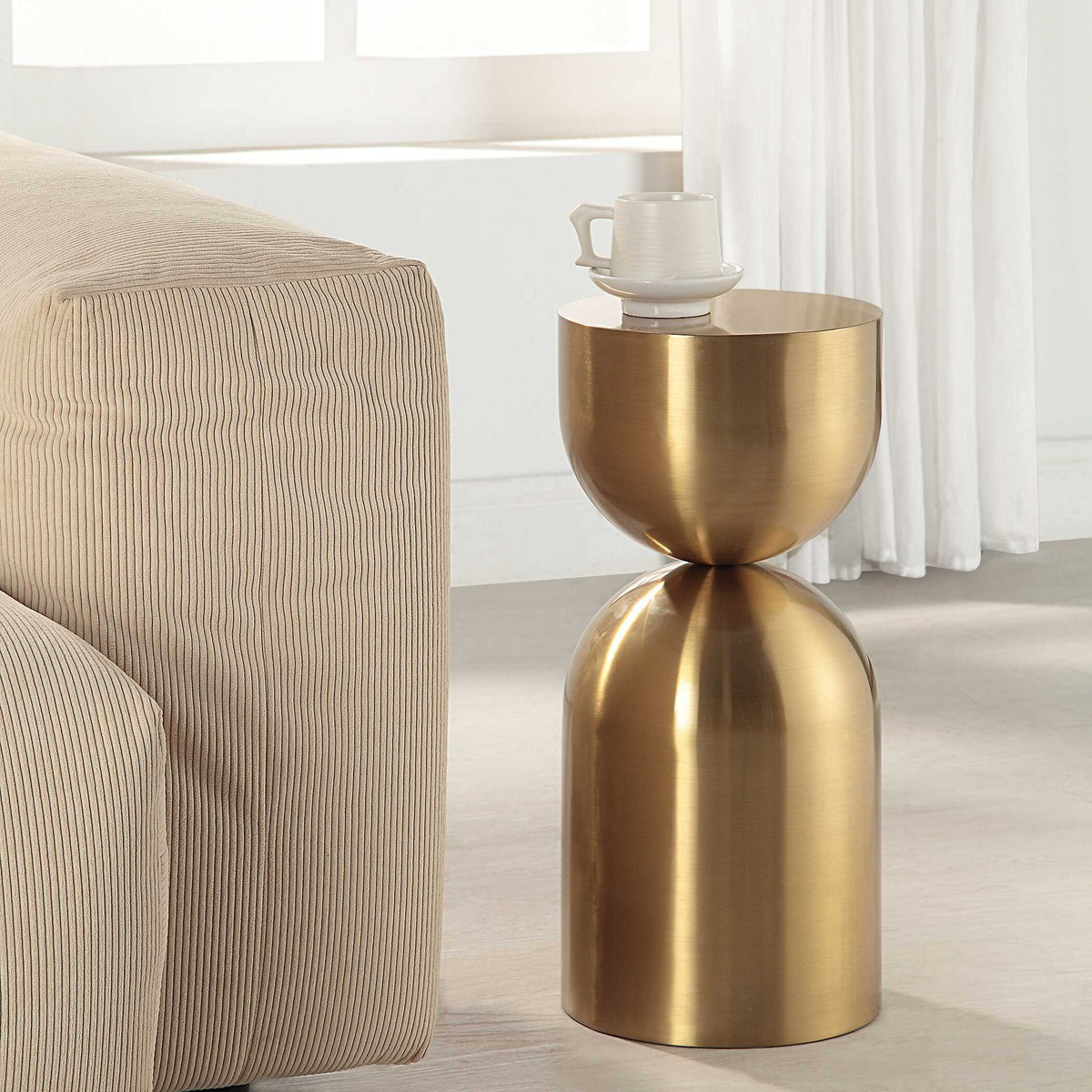 Golden Vessel Modern Accent Table by Uttermost - View 3
