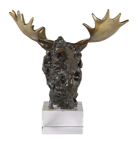 Moose Bust Bronze Sculpture by Uttermost - View 6