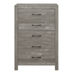 Rustic Design Gray Finish 1pc Chest with Storage Drawers Black Metal Hardware Bedroom Furniture