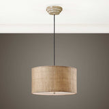 Dafina 3 Light Burlap Drum Pendant - Beige by Uttermost - View 2