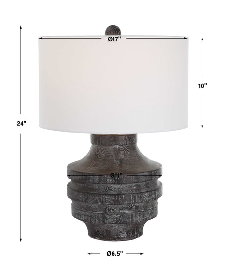Timber Table Lamp - Dark Gray by Uttermost - View 8