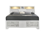 Soul Modern Style King Bed with Footboard drawers and shelves in the headboard Made with Wood in White (CA Inventory)