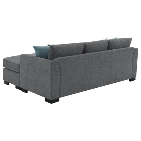 Pacheco Grey Upholstered Sleeper Sectional Chaise Sofa - sold by Home Elegance USA