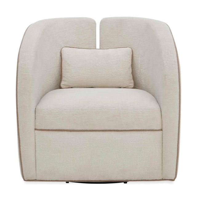 Vega Ecru Swivel Chair White - Beige by Uttermost - View 1