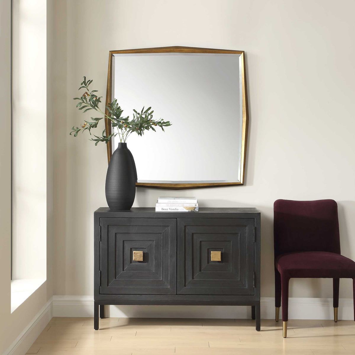 On Point Square Mirror - Gold by Uttermost - View 2