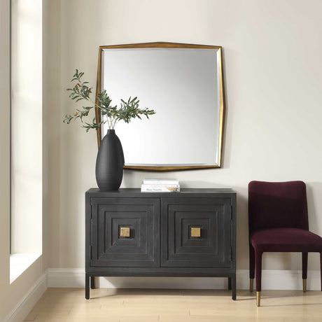 On Point Square Mirror - Gold by Uttermost - View 2