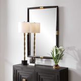 Larkin Dark Wood & Brass Mirror - Dark Brown by Uttermost - View 3