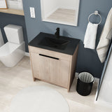 30 Inch Freestanding Bathroom Vanity with Black Ceramic Sink & 2 Soft - Close Cabinet Doors (BVB02430PLO - BL9075BK),W1286S00019 - W999S00064 - image - 4