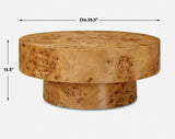 Knots Poplar Round Coffee Table - Light Brown by Uttermost - View 4