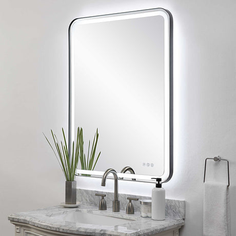 Crofton Lighted Large Mirror - Black by Uttermost - View 10