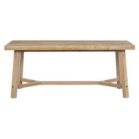 TREXM 6-piece Retro Farmhouse Style Dining Set, Rectangular Table and 4 Upholstered Chairs with Rattan and Bench for Dining Room and Kitchen (Natural Wood Wash) - sold by Home Elegance USA