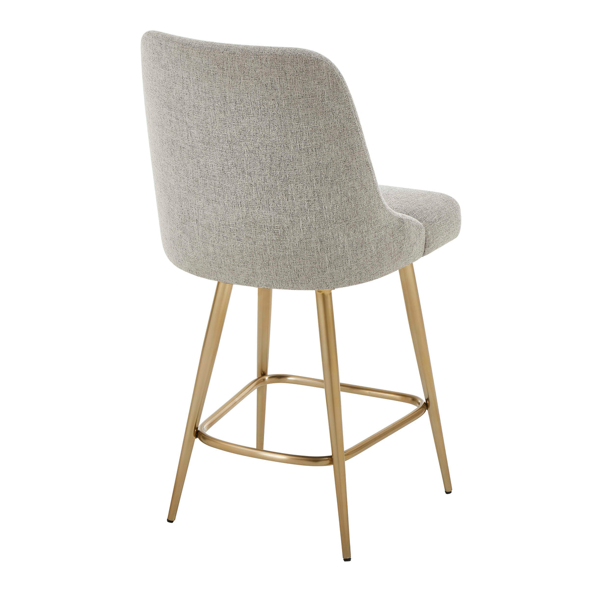 Bramwell Upholstered Counter Stool - Gray / Gold by Uttermost - View 5