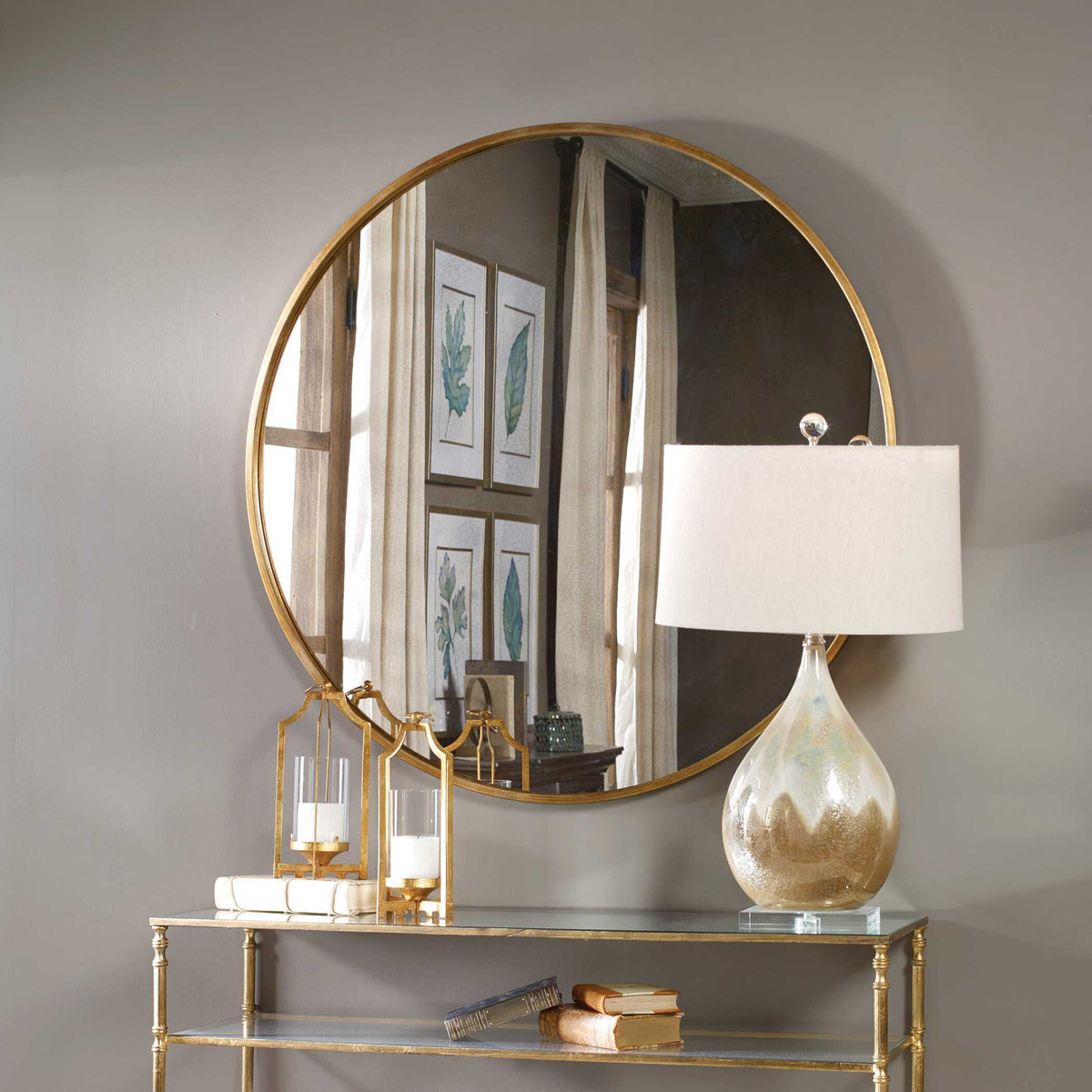 Junius Round Mirror - Gold by Uttermost - View 4