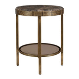 Cusano Round Dark Marble Accent Table Brass / Brown - Gold / Dark Brown by Uttermost - View 6