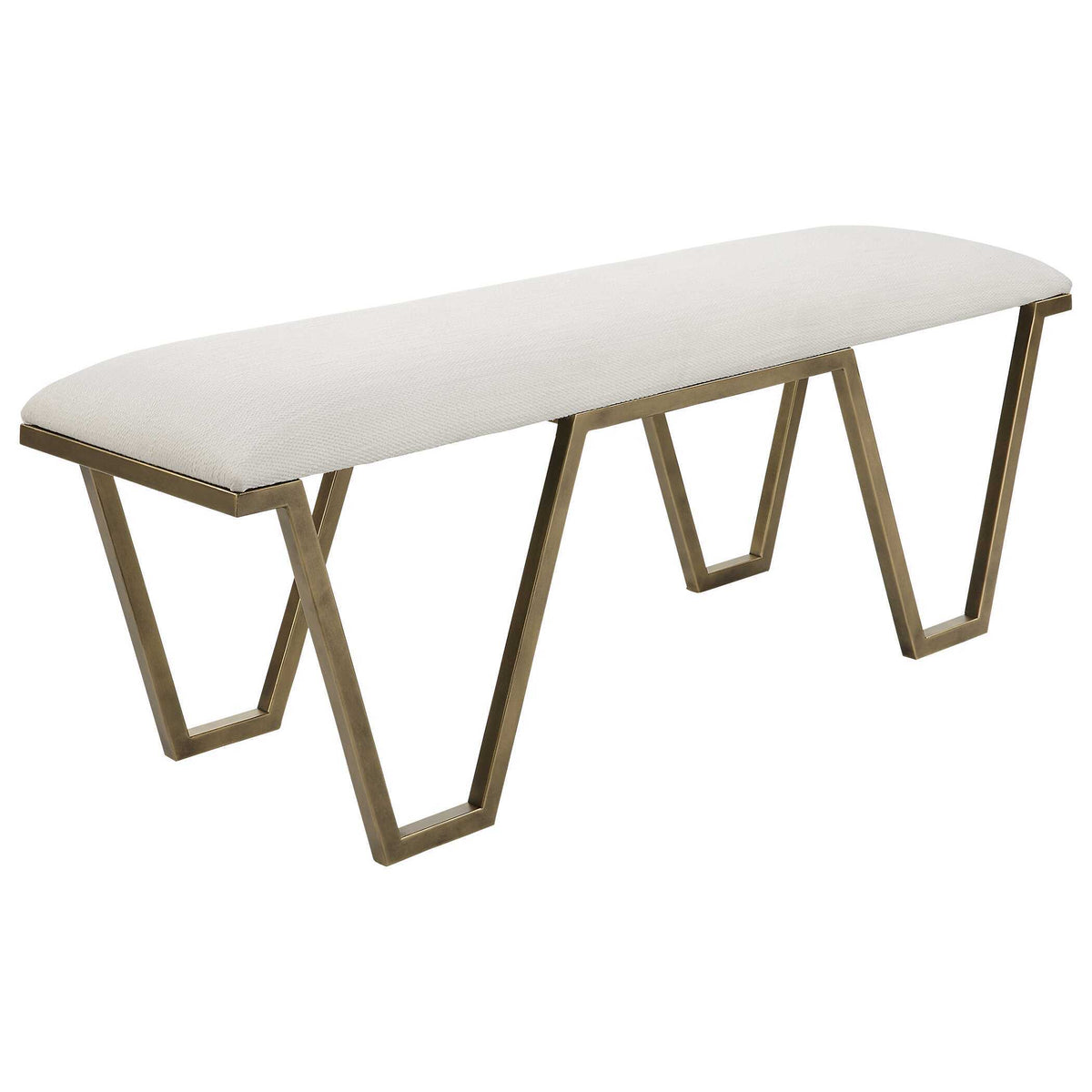 Farrah Geometric Bench - White / Yellow by Uttermost - View 4
