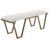Farrah Geometric Bench - White / Yellow by Uttermost - View 4