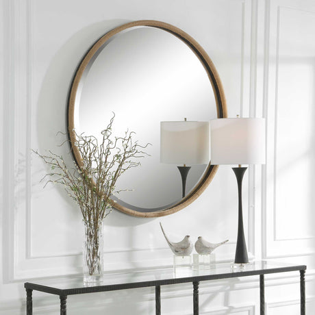 Ranchero Natural Rope Round Mirror - Light Brown by Uttermost - View 3
