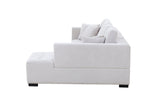 134'' Mid Century Modern Sofa L - Shape Sectional Sofa Couch Left Chaise for Living Room, Beige - W876S00053 - image - 10