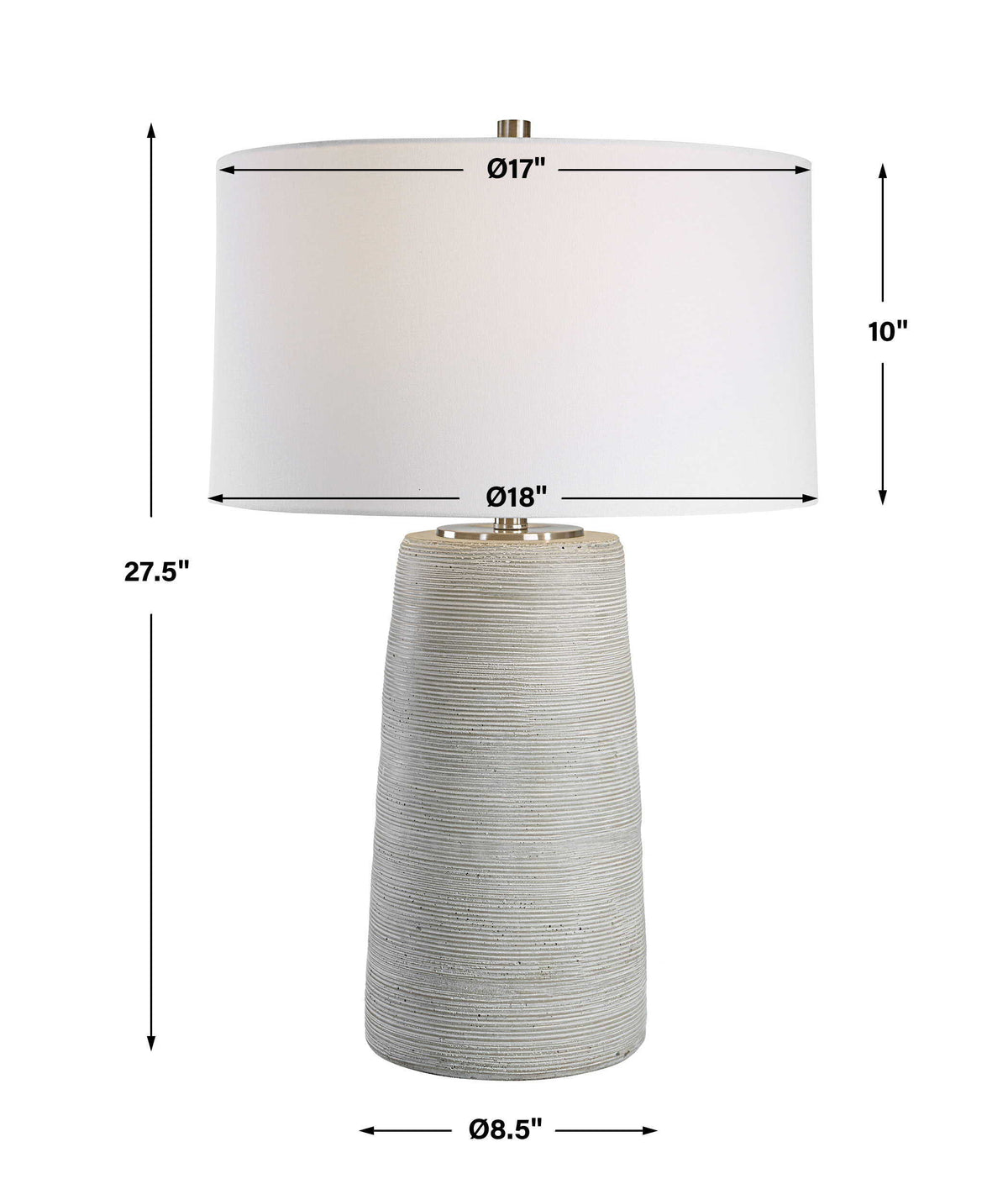 Mountainscape Table Lamp - Silver / White by Uttermost - View 8