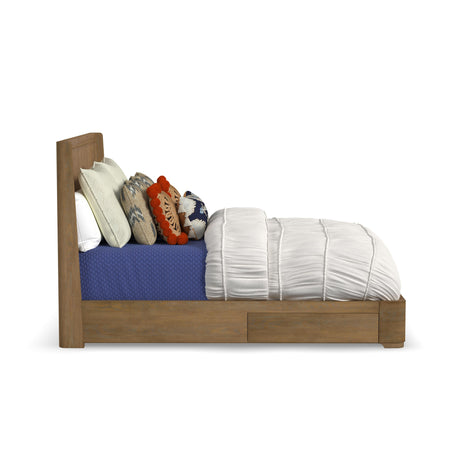 Normandy King Panel Storage Bed - Light Brown | Flexsteel
