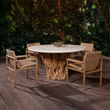 Sumba Golden Flax Outdoor Dining Chair - Light Brown by Uttermost - View 7