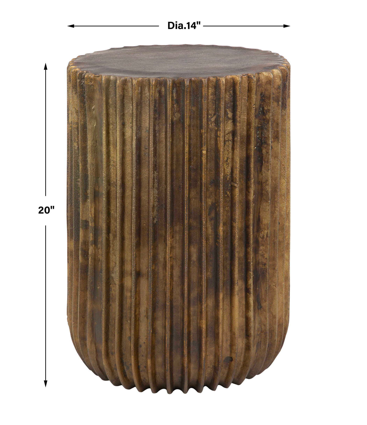 Peaks Accent Table - Gold by Uttermost - View 5