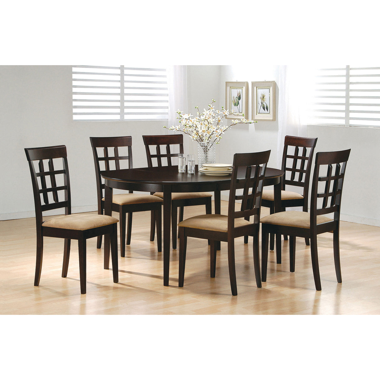 Missell Cappuccino and Beige 7-piece Dining Set