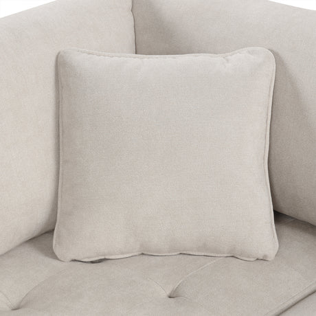 Oversized U-Shaped Sectional Sofa Couch with Pull-out Bed, Beige Chenille, 117.3' - sold by Home Elegance USA