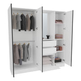 Kamelot 1,80 Armoire With Double Doors, Hanging Rod And Interior Shelves, White - sold by Home Elegance USA