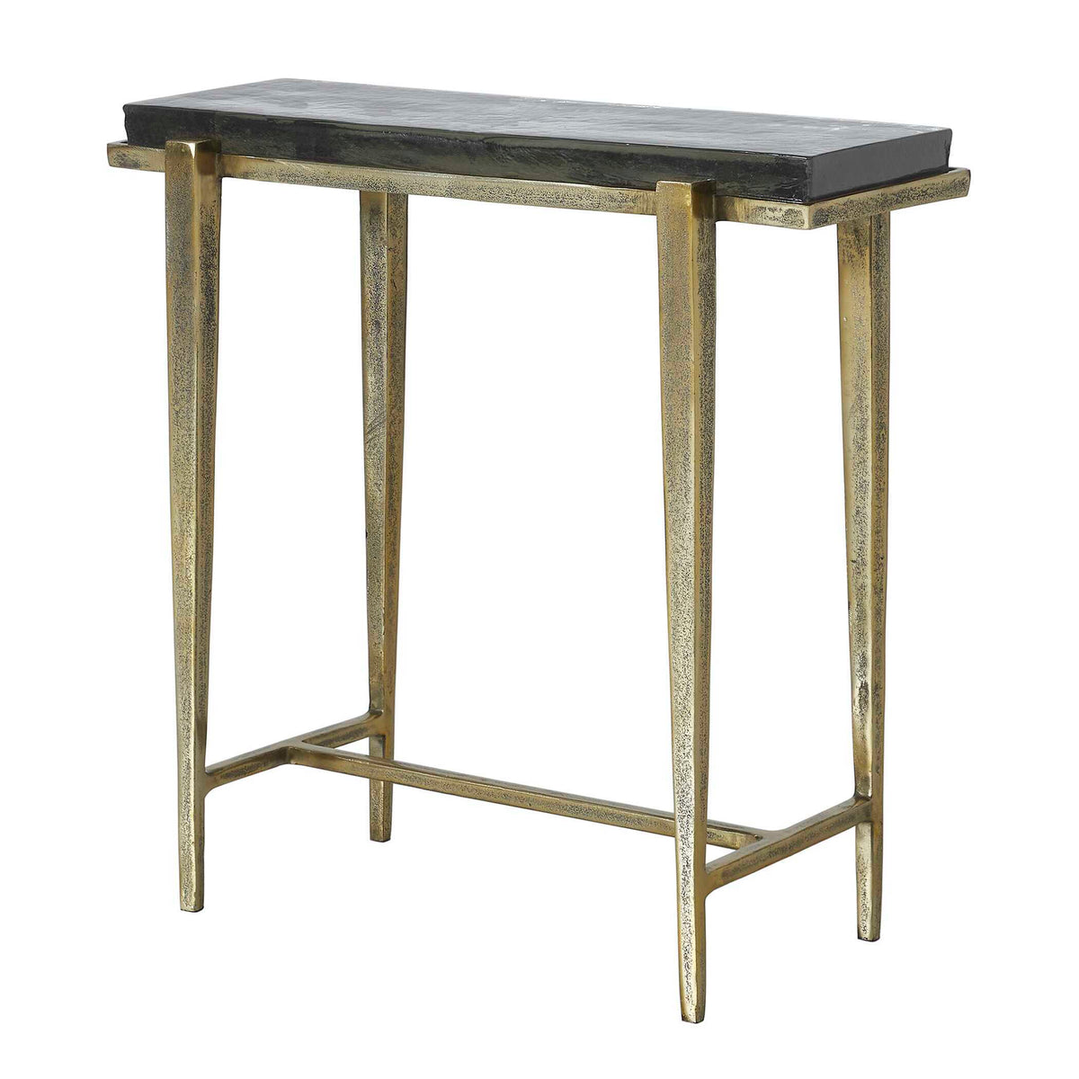 Preston Rectangular Accent Table Brass,Gold - Black / Gold by Uttermost - View 4