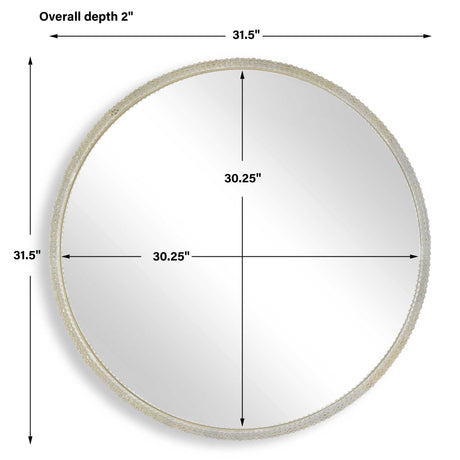 Break The Ice Round Mirror Gold - Silver by Uttermost - View 7