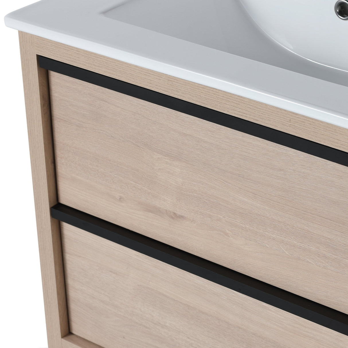 24" Bathroom Vanity with 2 Soft Close drawers, White Ceramic Basin - BVA02524PLO - G - BL9060B(W1286S00034) - W999S00071 - image - 20