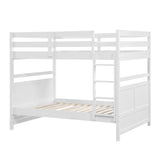 Bunk Bed Full Over Full White Finish Sturdy Wood Frame Guard Rails Youth Bedroom Furniture 1pc - sold by Home Elegance USA