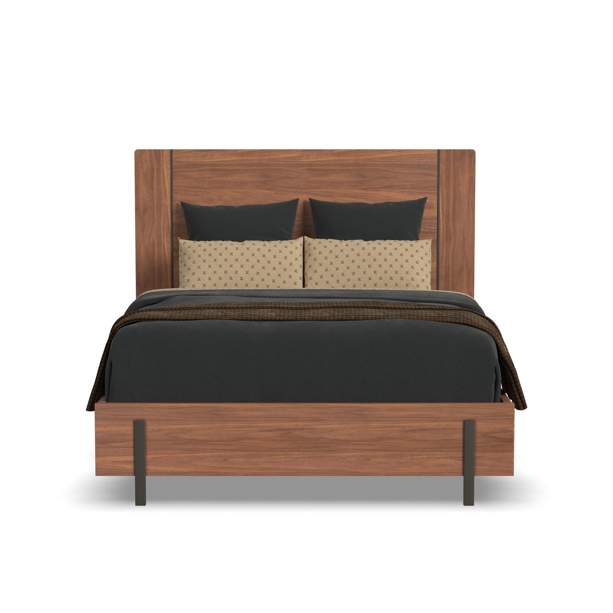 Lincoln Queen Panel Bed - Warm Walnut | Flexsteel