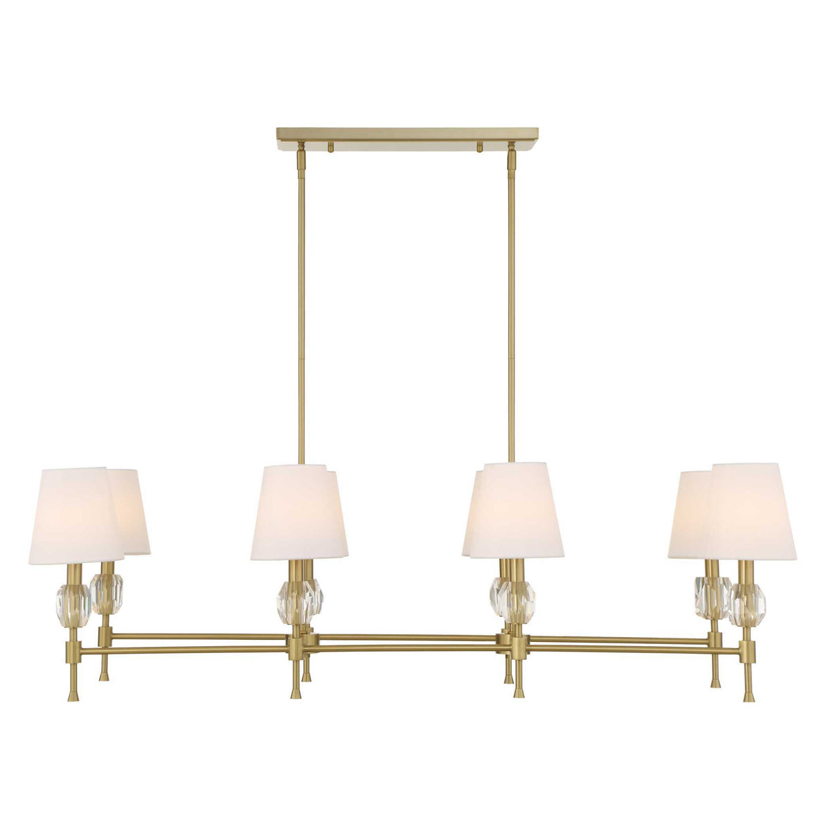Arques 8 Light Linear Chandelier White / Gold - Gold / White by Uttermost - View 1