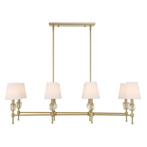 Arques 8 Light Linear Chandelier White / Gold - Gold / White by Uttermost - View 1
