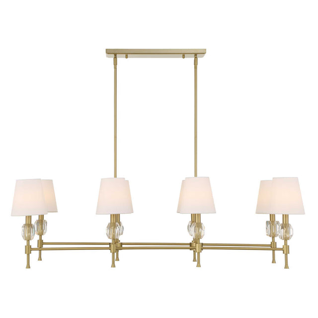 Arques 8 Light Linear Chandelier White / Gold - Gold / White by Uttermost - View 1