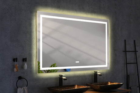 60*36 LED Lighted Bathroom Wall Mounted Mirror with High Lumen+Anti - Fog Separately Control+Dimmer Function - W92864287 - image - 5