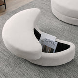 [Video] Welike Swivel Accent Barrel Modern Sofa Lounge Club Big Round Chair with Storage Ottoman Linen Fabric for Living Room Hotel with Pillows . *2PCS Home Elegance USA