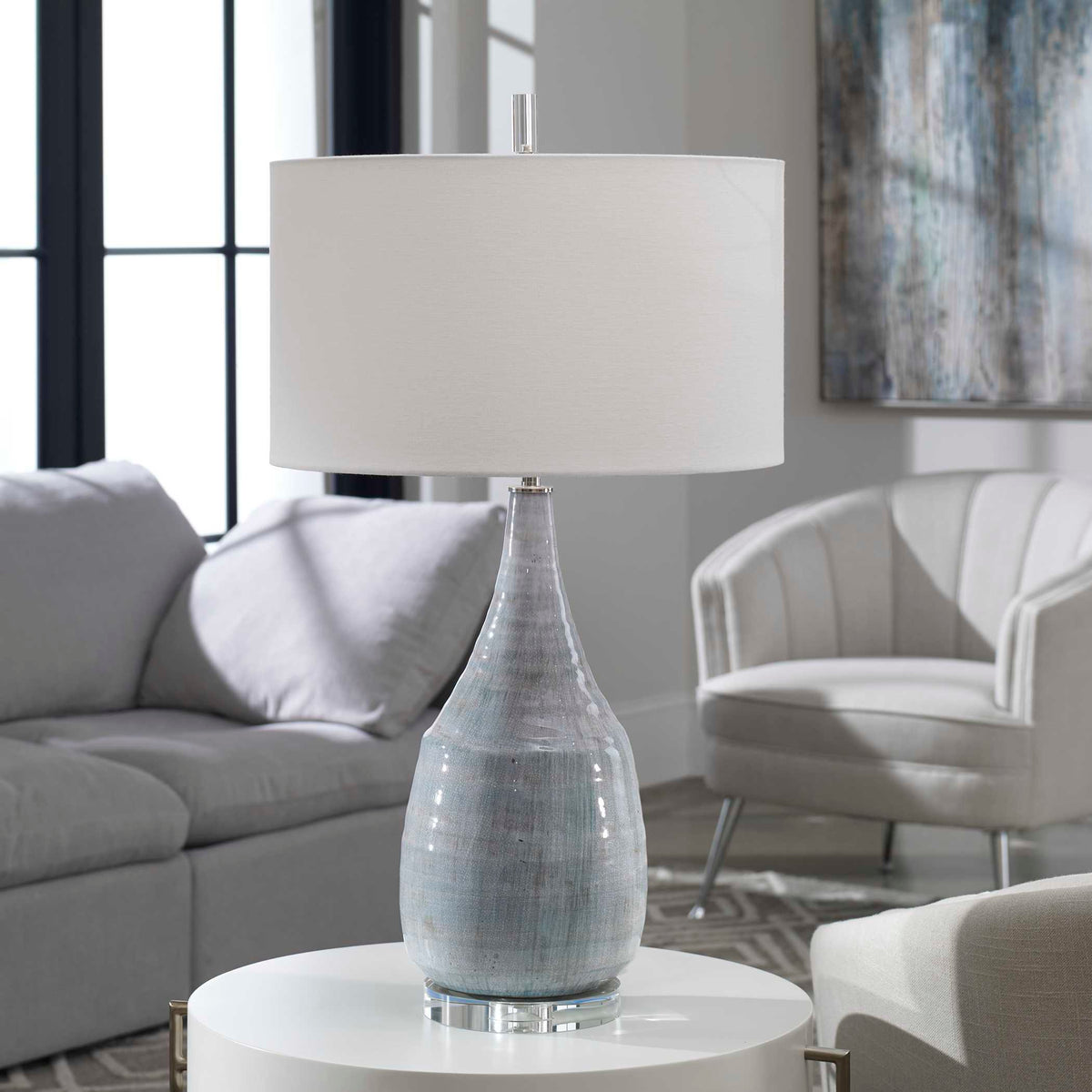 Rialta Coastal Table Lamp - Light Blue / White by Uttermost - View 2