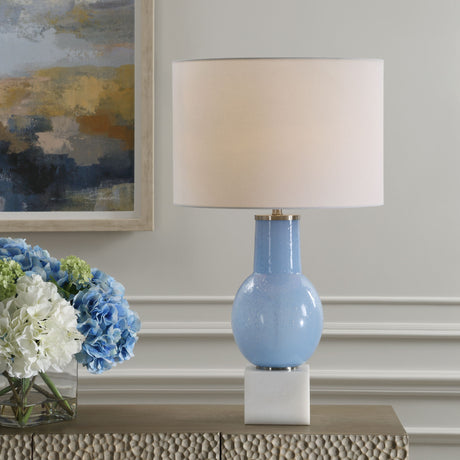 Clear Sky Blue Glass Table Lamp by Uttermost - View 2