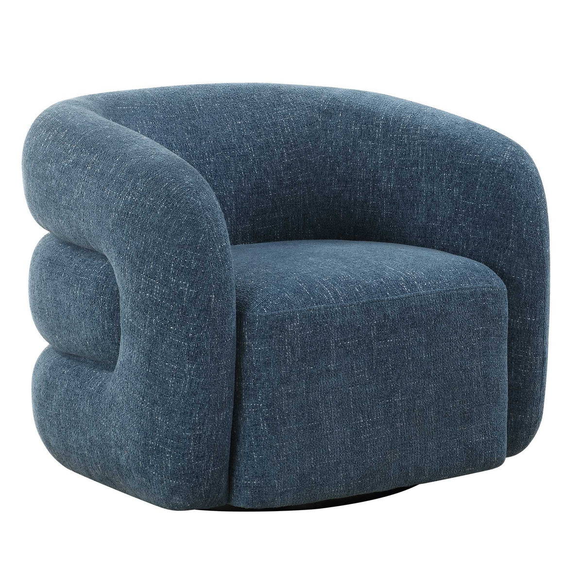 Junie Swivel Barrel Chair - Blue by Uttermost - View 6