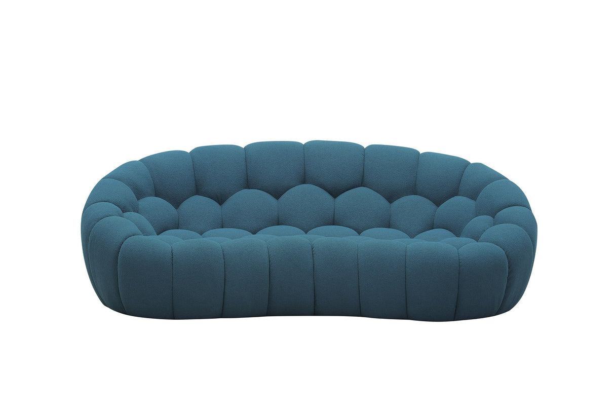 Divani Casa Yolonda - Modern Curved Dark Teal Fabric Sofa Set - Home Elegance USA